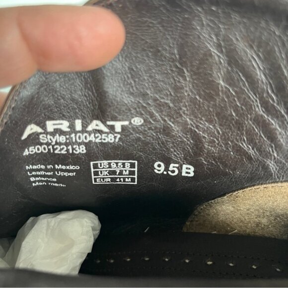 Ariat Brown Western Ankle Booties with Pointed Toe - Picture 5 of 14